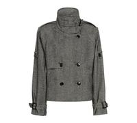Short Herringbone Jacket Black/Grey - female - Gestuz - Light Jackets - Gray - XL - Jackets XL