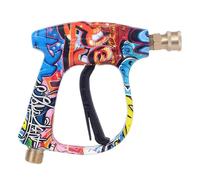 Short High Pressure Washer Gun with 5 Nozzles,Colorful Quick Release Jet Wash Gun,M22-14mm Water Inlet to 1/4" Connect for Cleaning Cars, Walls and Windows A