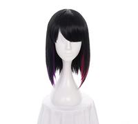 Short High Temperature Fiber Hair Cosplay Wigs Synthetic Hair Heat Resistant BOBO Wig Black Purple Red Straight Hair + Wig Cap