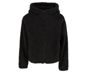 Short hooded fleece for women Urban Classics Sherpa Noir L