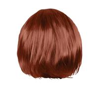 Short Human Hair Wig for Ladies Costume Carnival Cosplay Party Decoration 30cm Realistic Hairstyle (Brown, 30cm)