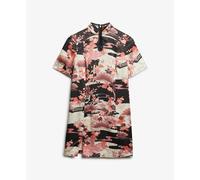 Short jacquard dress with mandarin collar for women Superdry Rose L