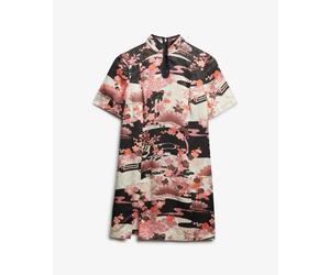 Short jacquard dress with mandarin collar for women Superdry Rose L