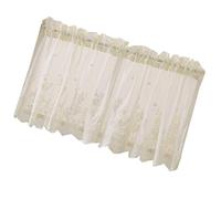 Short Lace Curtain Semi-sheer Decorative Shade for Home Kitchen Balcony Boy Girl Light Filtering Beige Window Treatment