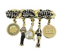 Short Lapel Pin Goth Delicate Pearl Decor Pins Punk Fashion Alloy Brooch Backpack Badges Gifts