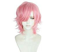 Short Layered Pink Yuri Ayato Cosplay Wig Layred with Bangs for Women Halloween Costume