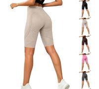 Short Leggings For Women Uk Womens Compression Shorts For Hip Support High Waist Peach Buttocks Shorts Texture Fitness Short Seamless Tummy Trunks Recovery Compression Trunks For Running Yoga Biking
