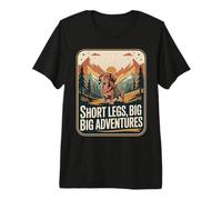 Short Legs Big Adventures Dachshund Hiking Design Premium T-Shirt