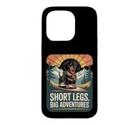 Short Legs Big Adventures Dachshund Mountain Hiker Dog Case for iPhone 15 Pro
