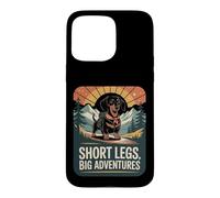 Short Legs Big Adventures Dachshund Mountain Hiker Dog Case for iPhone 15 Pro Max