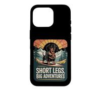 Short Legs Big Adventures Dachshund Mountain Hiker Dog Case for iPhone 16 Pro