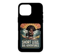 Short Legs Big Adventures Dachshund Mountain Hiker Dog Case for iPhone 16 Pro Max