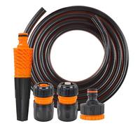 Short Length Multipurpose Garden Hose+ Hose Connection Kit- Flexible Durable Hose Pipe for Linking Hose Reel, Garden Tap or Pressure Washer (Multiple Length Options) (5, Meters)