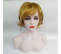 Short Length Synthetic Hair European Weave Dark Blonde Synthetic Hair Wig