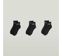 Short Logo Socks 3-Pack - Black - Men 40-43
