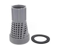 Short Long Hose Adaptor with Gasket 4K8001, Compatible with Intex 58254 Pool Filter System, Gray Plastic Replacement Part