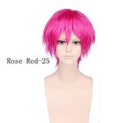 Short Man Wig Cosplay Costume Synthetic Hair Black White Red Rose Red Blonde Blue Brown Grey Wigs For Halloween OneSize Champagne