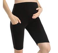Short Maternity Pants For Pregnancy Pregnancy Leggings Over Bump Pregnant Shorts, Black, XXL