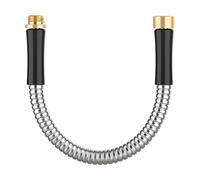 Short Metal Garden Hose 1 ft Connector, Stainless Steel Small Hose Extension Adapter for Hose Reel, Long, Flexible, Lightweight & Heavy Duty Water Pipe, No Kinking Outdoor Water Hose for Yard, 1 Foot