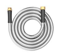 Short Metal Garden Hose 6 ft Connector, Stainless Steel Small Hose Extension Adapter for Hose Reel, Long, Flexible, Lightweight & Heavy Duty Water Pipe, No Kinking Outdoor Water Hose for Yard, 6 Feet