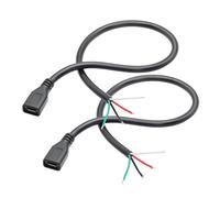 Short Micro USB Female to 4 Pin Bare Wire 11inch, Micro USB Female Plug 5V/3A 4 Pin Pigtail Wire Open End Power and Data Cable, for Micro USB Equipment Installed or Replacement Repair DIY Cable(2Pcs)