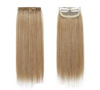 Short Mini Clip in Human Hairs Extensions, Invisible Hairpin Silky Straight Real Remy Hair, Small Thin One Piece Hairpieces for Women Quick to Wear(Dark Blonde,8inch 12g)