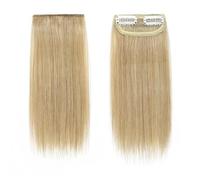 Short Mini Clip in Human Hairs Extensions, Invisible Hairpin Silky Straight Real Remy Hair, Small Thin One Piece Hairpieces for Women Quick to Wear(Blonde,8inch 12g)