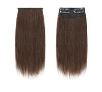 Short Mini Clip in Human Hairs Extensions, Invisible Hairpin Silky Straight Real Remy Hair, Small Thin One Piece Hairpieces for Women(Medium Brown,6inch 10g)