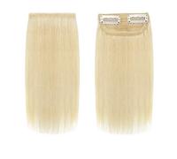 Short Mini Clip in Human Hairs Extensions, Invisible Hairpin Silky Straight Real Remy Hair, Small Thin One Piece Hairpieces for Women Quick to Wear(Bleach Blonde,4inch 8g)