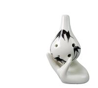 Short Mouthed Ocarina Six Hole Binaural Instrument For Beginners(Small long mouth (black bamboo))