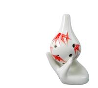 Short Mouthed Ocarina Six Hole Binaural Instrument For Beginners(Small long mouth (red bamboo))