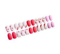 Short Nail Glue On Heart Pattern Acrylic Nails Fashion Women Accessories Easy to Use