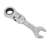 Short Neck Ratchet Wrench, Mini Sae Spanner for Hvac Repairs | Chrome-vanadium Steel, Silver Finish, Reversible Action, Fine Control, Portable Design for DIY Tinkerers and Mechanics