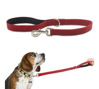 Short Nylon Leash with Handle 24 Inch Heavy Duty Dog Leash Padded Handle and D-Ring for Control 27.5 Inch Long for Small to Large Dogs Training Leash Red