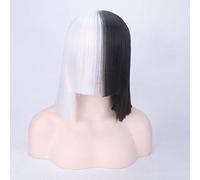 Short Ombre Hair Wigs For Women Straight SIA Wig Cosplay Black Blonde Bob Wigs With Bangs Synthetic False Hair PL-805