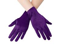 Short Opera Satin Gloves for Women Wrist Length Banquet Gloves Tea Party Halloween Costume Gloves