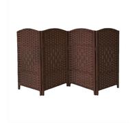 Short Partition Privacy Screen,Fully Woven Kindergarten Room Divider,Double Sided Bamboo Temporary Room Separator,for Study Bedroom(Color 2,80x30cm-4 panels)