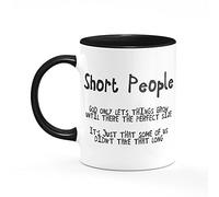 Short People Mug One Size Black/White Funny Joke Small Person Gift Present Girlfriend Friend BFF