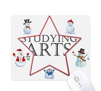Short Phrase Studying Arts Christmas Snowman Family Star Mouse Pad