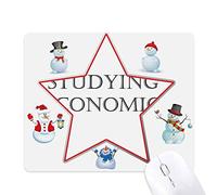 Short Phrase Studying Economics Christmas Snowman Family Star Mouse Pad