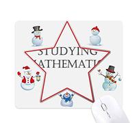 Short Phrase Studying Mathematics Christmas Snowman Family Star Mouse Pad