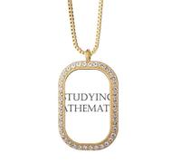 Short Phrase Studying Mathematics Necklace Pendant Diamond Crystal Golden Jewelry