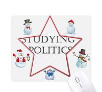 Short Phrase Studying Politics Christmas Snowman Family Star Mouse Pad