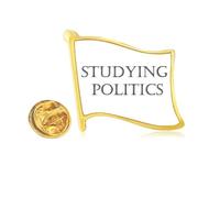 Short Phrase Studying Politics Golden Metal Flag Lapel Pin Badge