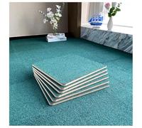 Short-pile Interlocking Carpet Tiles Thin Foam Interlocking Floor Mats Soft Comfort Solid Colored Puzzle Mat Floor Mats Four Seasons Interlocking Mat(Green,40pcs)