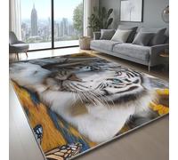 Short Pile Rug Realistic Animal Tiger Sunflower Washable Soft carpet for Bedroom Hall Kids Baby Room Hallway Runners Carpet Mat Colorful, 180x 270 cm