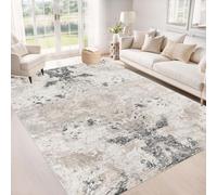 Short Pile Rugs for Living Room Non Slip Washable Carpet 90 X 150 CM | Anti Slip,Soft Non Shedding Floor Mat for Hall,Durable Carpet,Suitable hotels,restaurants,balconies,Grey Abstract