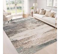 Short Pile Rugs for Living Room Non Slip Washable Carpet 90 X 150 CM | Anti Slip,Soft Non Shedding Floor Mat for Hall,Durable Carpet,Suitable for hotels,restaurants,balconies,Grey Brown Abstract