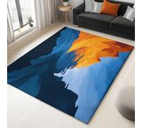 Short Pile Rugs for Living Room, Rugs for Bedroom Machine Washable Non Slip Foldable Carpet, Abstract Grand Canyon Natural Landscape Patterned Stain Resistant Floor Mat 160 x 230cm