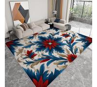 Short Pile Rugs for Living Room, Rugs for Bedroom Machine Washable Non Slip Foldable Carpet, Geometric Ethnic Prints Mandala Flowers Patterned Stain Resistant Floor Mat 80 x 150cm